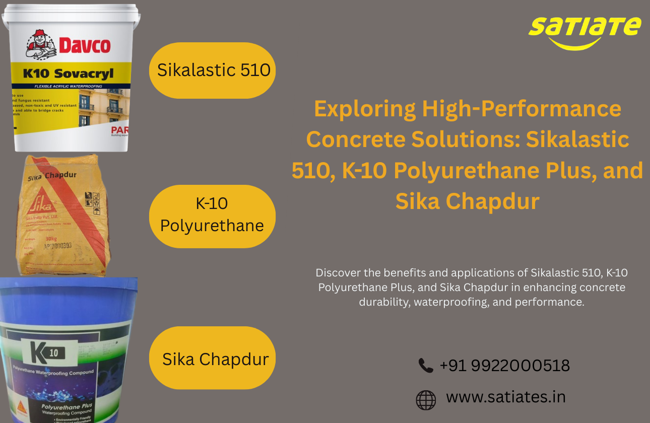 Exploring High-Performance Concrete Solutions: Sikalastic 510, K-10 Polyurethane Plus, and Sika Chapdur